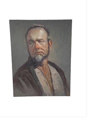 Original Oil Painting on Board James L Johnson Listed Artist Bust of Mormon Man